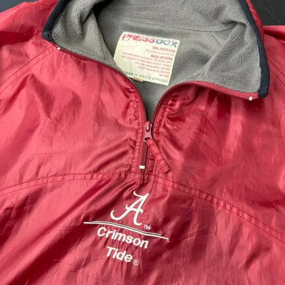 Alabama Crimson Tide BAMA Half-Zip Pullover Fleece Lined Rain Jacket Men… - Picture 3 of 10